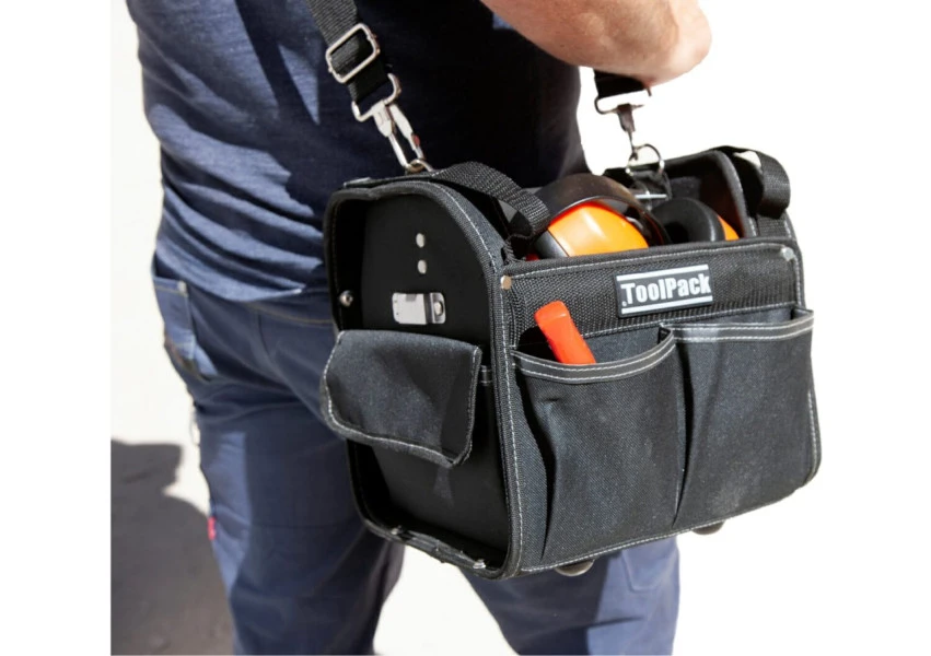 ToolPack Compacte Gereedschapstas, Vierkant Model, Metalen Draaghendel Met Anti-slip Greep, Verstelbare Draagriem 2 ToolPack Compacte Gereedschapstas, Vierkant Model, Metalen Draaghendel Met Anti-slip Greep, Verstelbare Draagriem - Afbeelding 2