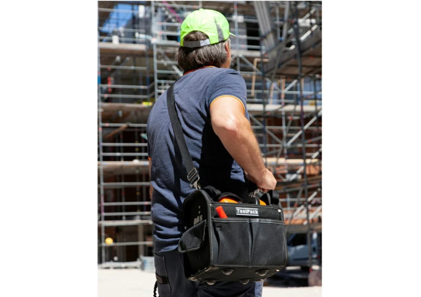 ToolPack Compacte Gereedschapstas, Vierkant Model, Metalen Draaghendel Met Anti-slip Greep, Verstelbare Draagriem 3 ToolPack Compacte Gereedschapstas, Vierkant Model, Metalen Draaghendel Met Anti-slip Greep, Verstelbare Draagriem - Afbeelding 3