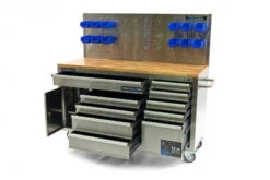 HBM Werkbank 158 Cm 10 Laden Met Deur En Achterwand, RVS 14 HBM Werkbank 158 Cm 10 Laden Met Deur En Achterwand, RVS -Werkplaats Gereedschap Serie hbm 012 120.jpg 1200x600 0134bebc88