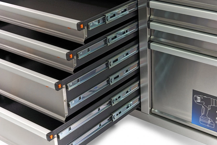 HBM Werkbank 158 Cm 10 Laden Met Deur En Achterwand, RVS 6 HBM Werkbank 158 Cm 10 Laden Met Deur En Achterwand, RVS - Afbeelding 6