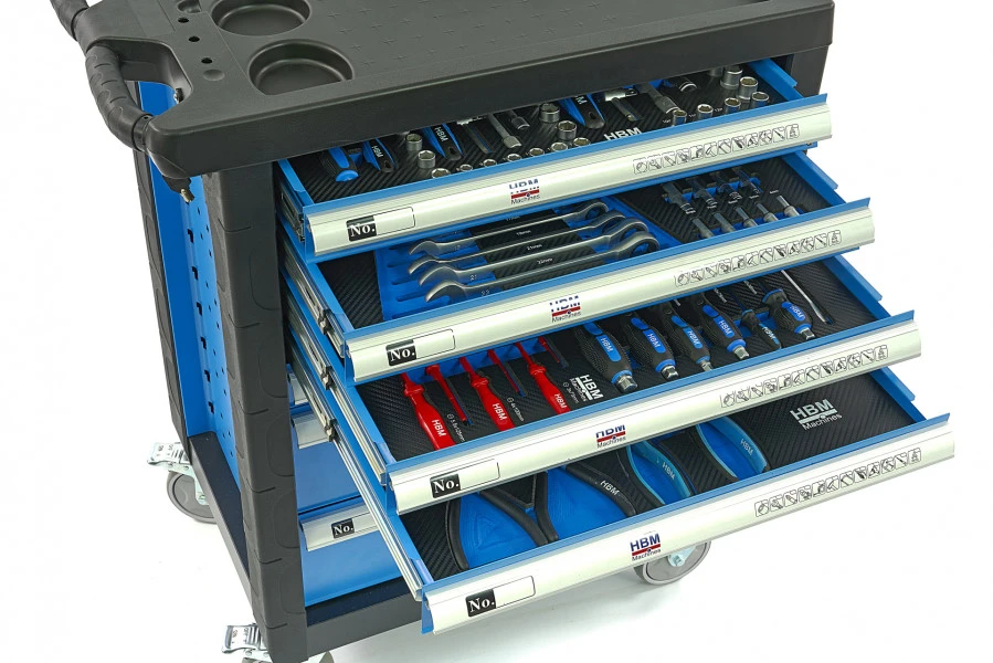 HBM Premium Gevulde Gereedschapswagen - 154 Delig 3 HBM Premium Gevulde Gereedschapswagen - 154 Delig - Afbeelding 3