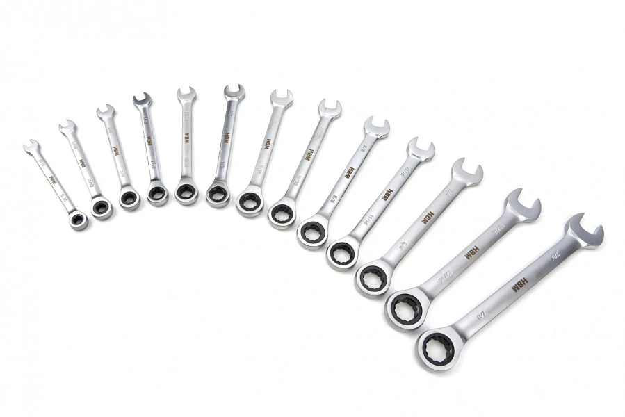 HBM 13 Delige Ring, Ratel, Steeksleutelset INCH In Carbon Foam Inlay Voor Gereedschapswagen 6 HBM 13 Delige Ring, Ratel, Steeksleutelset INCH In Carbon Foam Inlay Voor Gereedschapswagen - Afbeelding 6