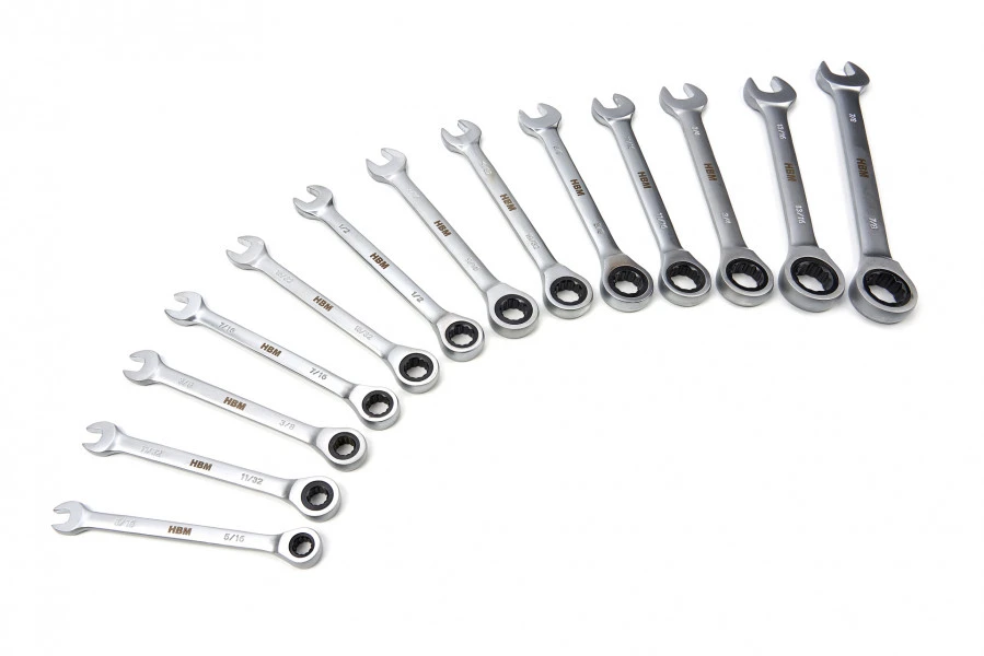 HBM 13 Delige Ring, Ratel, Steeksleutelset INCH In Carbon Foam Inlay Voor Gereedschapswagen 7 HBM 13 Delige Ring, Ratel, Steeksleutelset INCH In Carbon Foam Inlay Voor Gereedschapswagen - Afbeelding 7