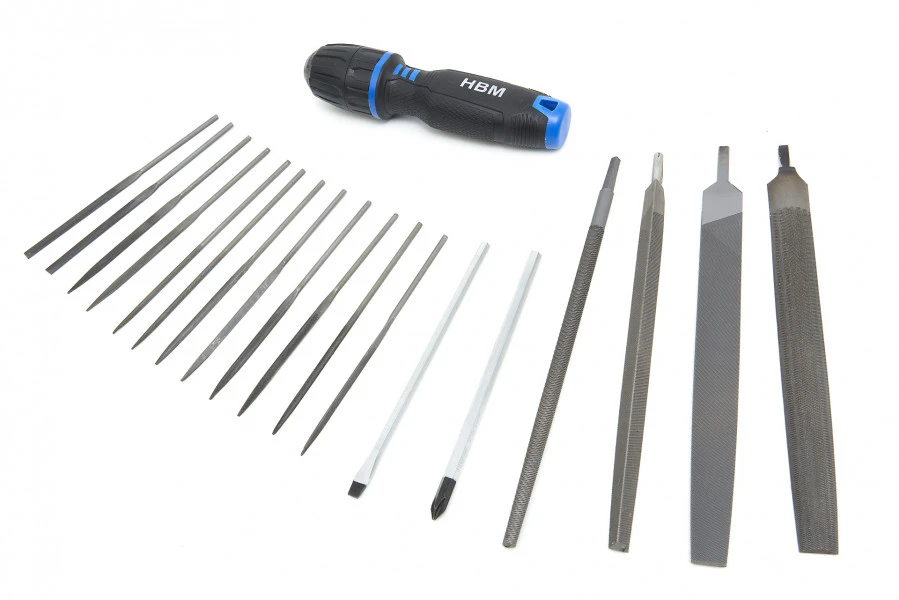 HBM 19 Delige Professionele Vijlenset Met Soft Grip Anti Slip Handvat In Stevige Opbergetui 1 HBM 19 Delige Professionele Vijlenset Met Soft Grip Anti Slip Handvat In Stevige Opbergetui