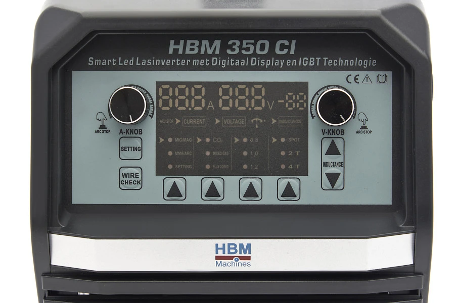 HBM 350 CI Smart Led Mig Lasinverter Met Digitaal Display En IGBT Technologie 400 Volt – Zwart 18 HBM 350 CI Smart Led Mig Lasinverter Met Digitaal Display En IGBT Technologie 400 Volt – Zwart - Afbeelding 18