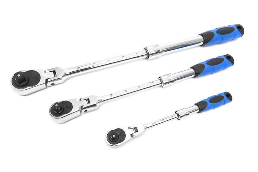 HBM 3 Delige Professionele Uitschuifbare Ratelset Met Kantelbare Koppen 1 HBM 3 Delige Professionele Uitschuifbare Ratelset Met Kantelbare Koppen