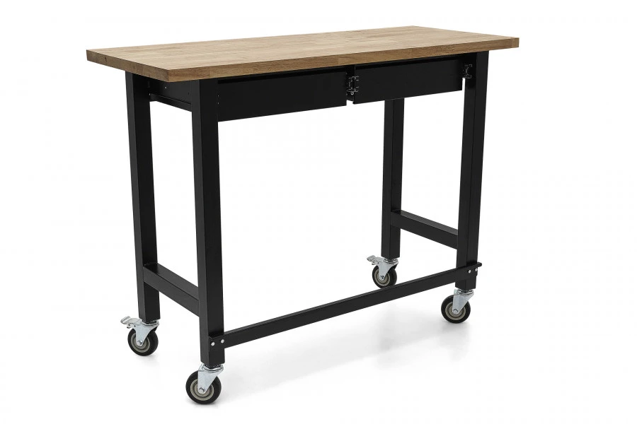 HBM Werkbank Met Massief Houten Blad, 2 Laden, Verrijdbaar, 122 Cm 4 HBM Werkbank Met Massief Houten Blad, 2 Laden, Verrijdbaar, 122 Cm - Afbeelding 4