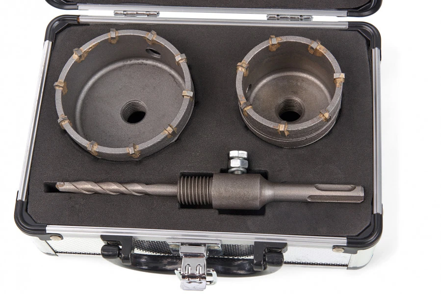 HBM 2 Delige Gatzagenset, Dozenborenset 60 - 80mm Met SDS Opname 1 HBM 2 Delige Gatzagenset, Dozenborenset 60 - 80mm Met SDS Opname