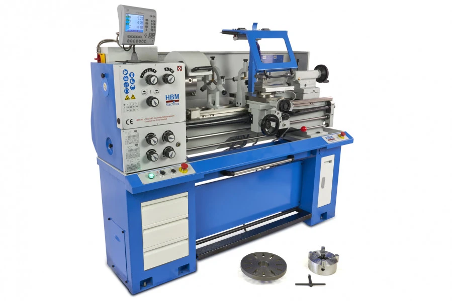 HBM 360 X 1000 Industriële Metaaldraaibank Compleet Met Grote Doorlaat Met 3 Assig LCD Digitaal Uitleessysteem - 400 Volt 1 HBM 360 X 1000 Industriële Metaaldraaibank Compleet Met Grote Doorlaat Met 3 Assig LCD Digitaal Uitleessysteem - 400 Volt