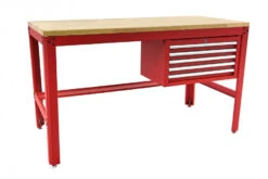 HBM 155 Cm Professionele Werkbank Met 5 Laden En Houten Werkblad, ROOD -Werkplaats Gereedschap Serie hbm 614 2.jpg 1200x600 79cbaebc88